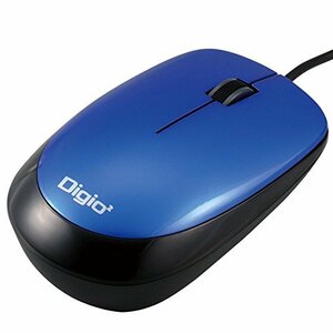 【中古】Digio2 有線マウス 3ボタン ブルー MUS-UKT114BL