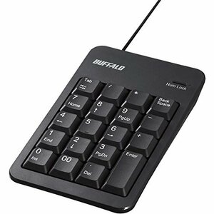 【中古】バッファロー 有線テンキーボード Tabキー付き 簡易パッケージモデル ブラック BSTK100BKZ