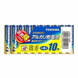 【中古】東芝 アルカリ乾電池 単4形10本パック LR03L 10MP