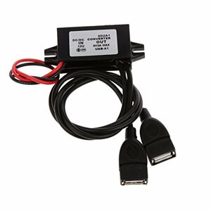 【中古】ノーブランド品 　デュアルUSB　 車　DC-DC　コンバータモジュール　12Vー5V 3A 15W　電源アダプタ