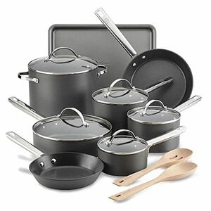 【中古】Anolon Professional hard-anodized Nonstick 15-piece調理器具セット One Size