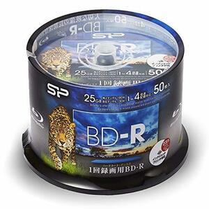 【中古】シリコンパワー 1回録画用 ブルーレイディスク BD-R 25GB 1-4倍速 ホワイトワイドプリンタブル 50枚スピンドル SPBDRV25PWB50S