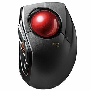 【中古】エレコム マウス 有線/ワイヤレス/Bluetooth トラックボール人差指 中型ボール 8ボタン チルト機能 ブラック M-DPT1MRXBK