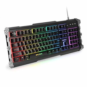 【中古】ENHANCE ハイブリッドメカニカルゲーミングキーボード[US配列] ENHANCE Infiltrate Membrane Keyboard ゲーム用 Black・黒 7色LED