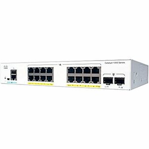 【中古】Cisco Catalyst C1000-16T イーサネットスイッチ - 16ポート - 管理可能 - 2層サポート - モジュラー - ツイストペア、光ファイバ