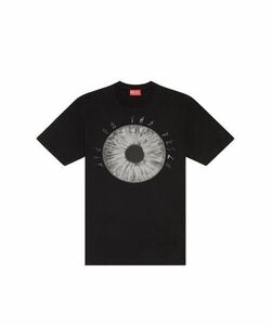 DIESEL Tシャツ フロントグラフィック　全面プリント　ブラック XLサイズ 