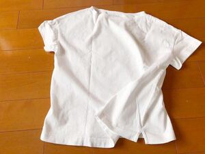 無印良品半袖Tシャツカットソーサイドスリットあり白ホワイトXS-S♪良品計画(Y)