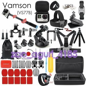 Vamson Gopro アクセサリー Set go pro hero 7 6 5 4 3 kit 3 way selfie stick Eken　モデル：VS77A/VS77B