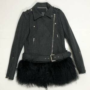  не использовался с биркой DRWCYS байкерская куртка тибетский баран с мехом обычная цена 68250 иен байкерская куртка 