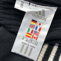 美品　adidasGOLF アディダスゴルフ　ワンポイント刺繍ニット　セーター Vネック ゴルフウェア ブラックホワイトライン　サイズLG_画像7