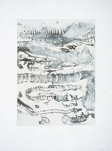 加納光於版画「響　Test」　銅版画　test版　サイン　レゾネNo.114　30×22.3　1961年　試し刷り作品