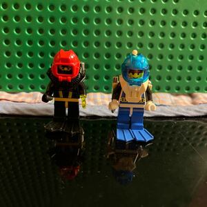 フィグ　アクアゾーン レゴ　ミニフィグ アクアノーツ　ダイバー　潜水服 LEGO 人形 海 ダイビング 絶版品 90年代半ば 希少