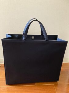【美品】豊岡鞄/お受験サブバッグ/ネイビー/自立/保証書付き トートバッグ