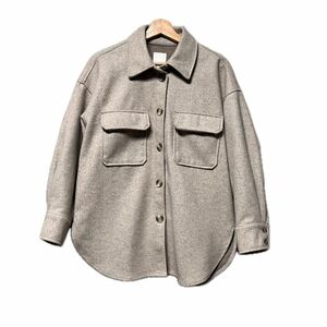 レディース オーバーシャツジャケット H&M ベージュ 