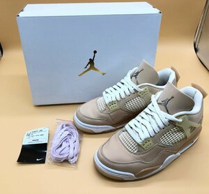 NIKE ナイキ WMNS AIR JORDAN 4 RETRO Shimmer DJ0675 200 サイズ:24cm エアジョーダン スニーカー ☆良品☆[70-1215-O1]