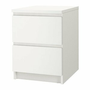 IKEA チェスト(引き出し×2) MALM ホワイト 送料￥750!