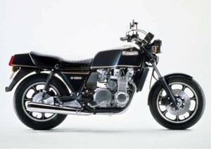 カワサキ Z1300 水冷6気筒 1978年 名車 バイク 絵画風 壁紙ポスター A2版 594×420mm（はがせるシール式）001A2