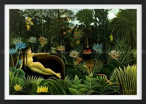アンリ・ルソー 夢 1910年 The Dream ニューヨーク近代美術館 【額縁印刷】壁紙ポスター 594×423mm はがせるシール式 003SGF2