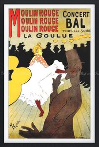 【フルサイズ版／額縁印刷】ロートレック ムーラン・ルージュ La Goulue 1891年 壁紙ポスター 407×603mm はがせるシール式 003SGF2