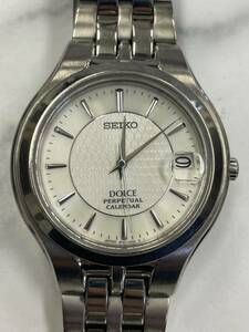 41.動作未確認・SEIKO セイコー DOLCE ドルチェ 8F32-0260 クォーツ パーペチュアルカレンダー メンズ 腕時計 純正ベルト//TO100