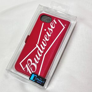 【未使用】①iPhoneケース　iPhone7 &6e/6 バドワイザー　Budweiser 赤 レッド　手帳型