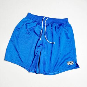 アシックス ASICS 青 ブルー サッカー トレーニング用 光沢サカパン サッカーパンツ 黒タグ Lサイズ