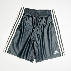 アディダス adidas 3本ライン 黒 ブラック サッカー トレーニング用 光沢サカパン サッカーパンツ Lサイズ