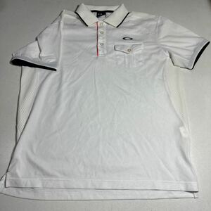 オークリー OAKLEY 白 ホワイト ゴルフ トレーニング用 ポロシャツ Lサイズ
