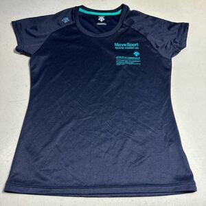 デサント DESCENTE 紺 ネイビー 陸上 マラソン トレーニング用 プラクティスシャツ 女性用Lサイズ