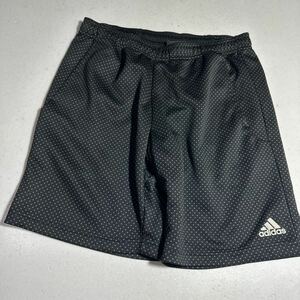 アディダス adidas 黒 ブラック 水玉模様 スポーツ トレーニング用 ポケット付 ハーフパンツ Mサイズ