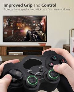 **( green + black / 4 piece set ) analogue stick protective cover joystick assist cap controller exclusive use 