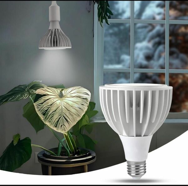 植物育成ライト 24W 2000lm LED ランプ led 太陽光 フルスペクトル 広角レンズ付（ホワイト 電球色 白色系 ）