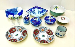 1円～スタート【中古品】有田焼 深川製磁 宮内庁御用達など 和食器 おまとめ 12点 鉢 皿 湯呑 茶碗 ワインカップなど ※同梱不可【保管品】