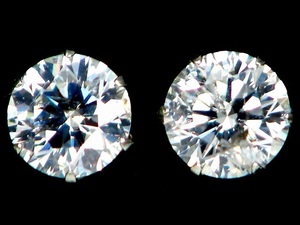 [ gem shop head office ] total 0.40ct PT900 natural diamond earrings 