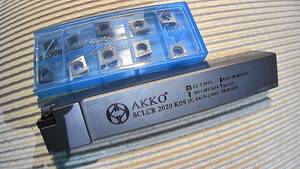 Akko sclcr2020ｋ09・端面、前挽バイト・チップ付き・20角・19チップ・シャンク長さ100・送料込み