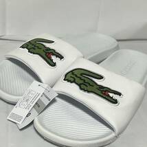 超美品タグ付き　ラコステ LACOSTE CROCO SLIDE ホワイト US 10 28.0cm相当_画像1