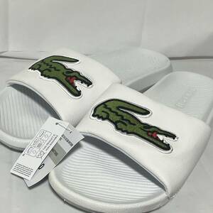 超美品タグ付き　ラコステ LACOSTE CROCO SLIDE ホワイト US 10 28.0cm相当