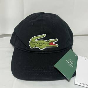 超美品　タグ付き　LACOSTE ラコステ　ビッグロゴ　ビッグワニ　刺繍　キャップ　帽子　ユニセックス