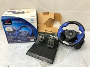 k091*120 【傷汚れ有】 Logicool GT FORCE グランツーリスモ3 ステアリング コントローラー プレステ2対応 ロジクール PS2