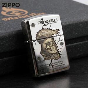 1円 新品 The Expendables ライター ZIPPO 6面加工 新品 エクスペンダブルズ ジッポー オイルライター 真鍮製 未使用 シルバー