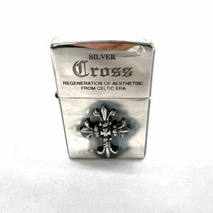 ★未使用保管品★ Zippo ジッポー オイルライター SILVER CROSS シルバークロス シリアルナンバー入り 着火未確認　SAYY1224-13