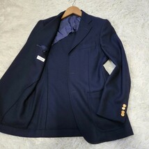 美品 ポールスミス【ロロピアーナ 紺ブレ 金ボタン 希少サイズ L】Paul Smith LoroPiana テーラードジャケット ブレザー ダークネイビー_画像2