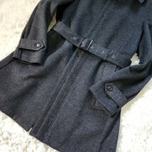 美品 MALE&CO【カシミヤ ステンカラーコート ベルト 超希少サイズ L～XL相当】メール&コー TAKA-Q ロングコート チャコール 比翼仕立て_画像5