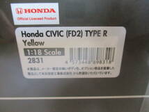 イグニッションモデル Honda CIVIC FD2 TYPE R Yellow 1/18 IG2831 ホンダ シビック タイプR イエロー ignitionmodel_画像5
