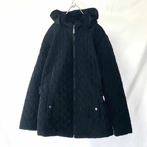 Liz Claiborne 黒　キルティング　ジャケット フード パーカー ジップアップ ブルゾン アウター vintage ヴィンテージ　中綿　XL