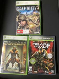 XBOX360 Call of Duty 3,Conan,Gears of war Platinum hit 海外版