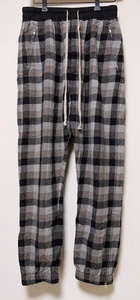 リックオウエンス Rick Owens 19AW CHECKTRACKPANTS チェックトラックパンツ RU19F4388-WSP ウール リブ ラリー ドローストリングブロック