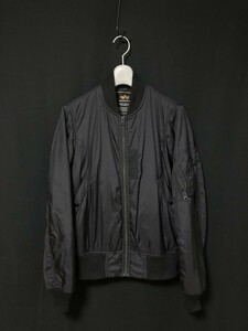 ◆ALPHA INDUSTRIES アルファ タイト MA-1 フライトジャケット M　ブラック　LIGHT MA-1 ライトシェル プリマロフト　黒　