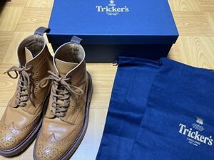  Tricker's Country boots 5634 STOW UK5ei navy blue beautiful goods Trickers rare men's US5.5