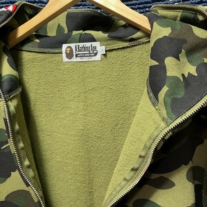 新品同様 A BATHING APE ア ベイシング エイプ BAPE 1ST CAMO SHARK FULL ZIP HOODIE カモ シャークパーカー L